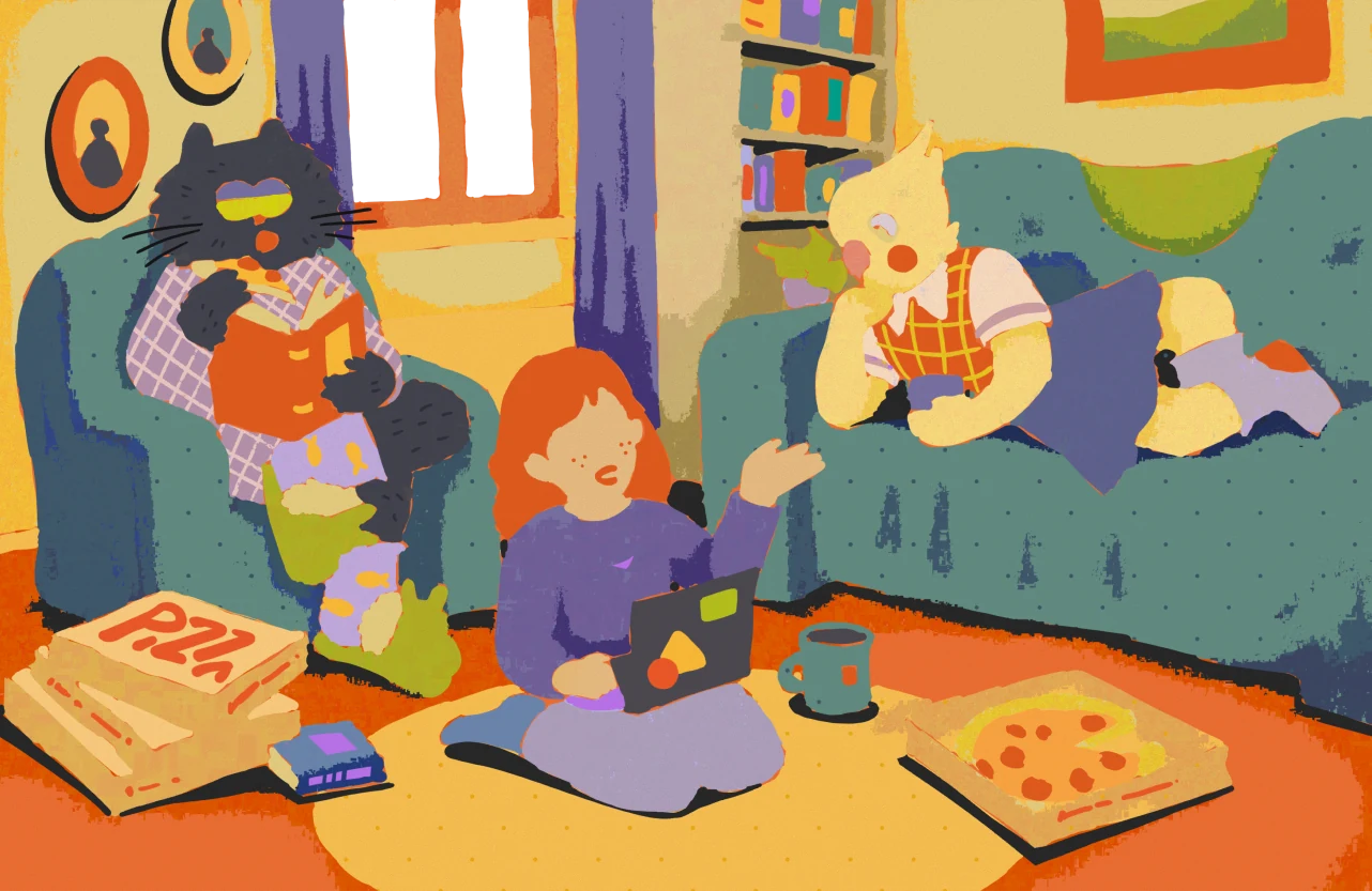 Illustrated scene
